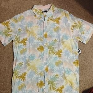 Hollister Pastel Palm Print Shirt
